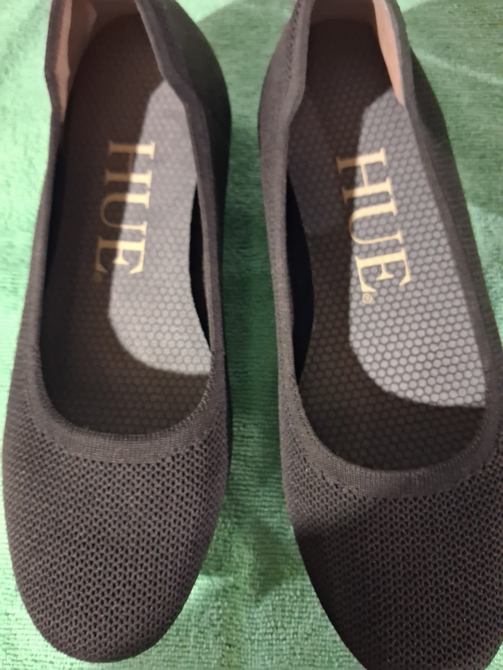 HUE Women's Black Knit Ballet Flats